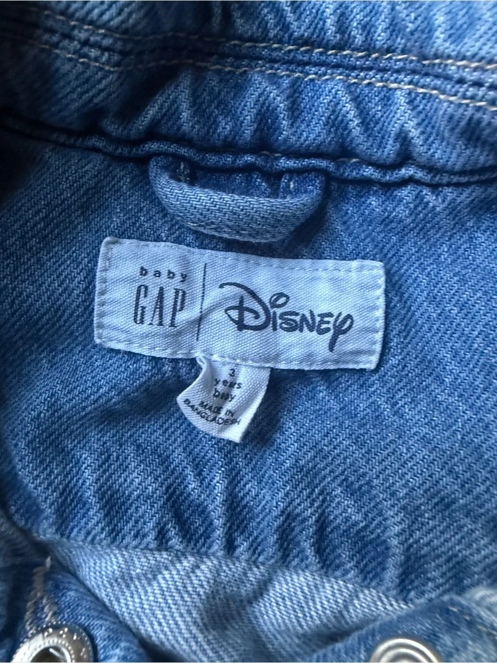 GAP Disney Light Blue Kids Denim Jean Jacket